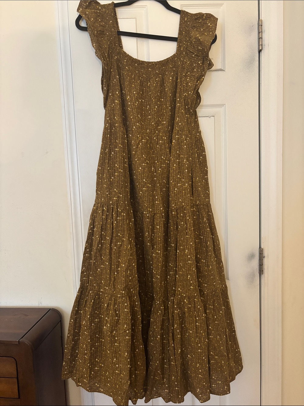 Madewell Mustard Floral Maxi Dress
